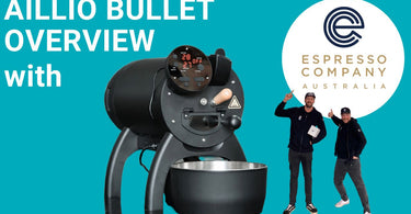 A thumbnail for our video about using the Aillio Bullet Coffee Roaster which is ideal for home or sample roasting. 