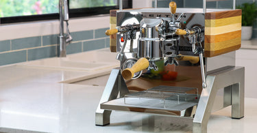 Picture of an Elektra Verve Coffee Machine sitting on a kitchen benchtop 