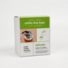 White box of Artisti Coffee Roasters Delicate drip bags with green branding and brewing instructions on a white background.